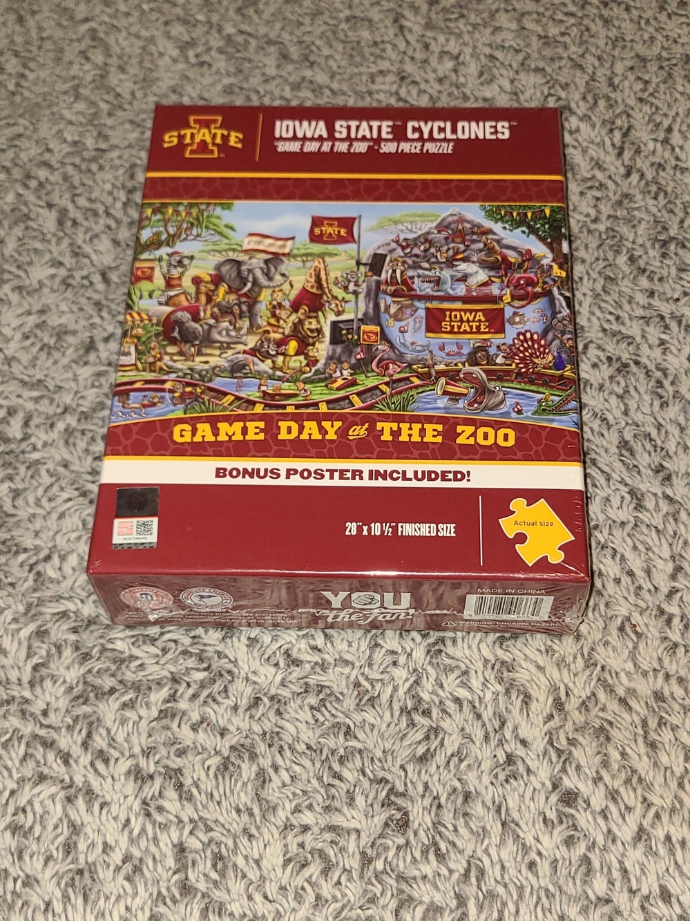 YouTheFan Iowa State Cyclones Game Day at the Zoo 500 Pc Puzzle New Sealed